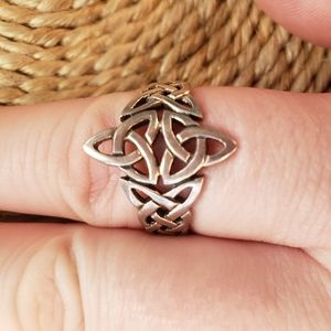 Men's sterling silver tribal ring
